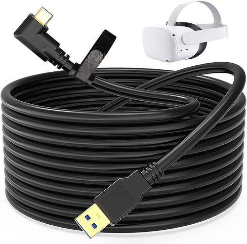 كابل ربط لـ Oculus Quest، كابل شاحن لـ Vr Quest 2، متوافق مع أجهزة الكمبيوتر عالية السرعة وشحن سريع USB 3.0 إلى النوع C لسماعات Oculus Quest 2 وكمبيوتر الألعاب (10 أقدام 3 متر) in Saudi Arabia