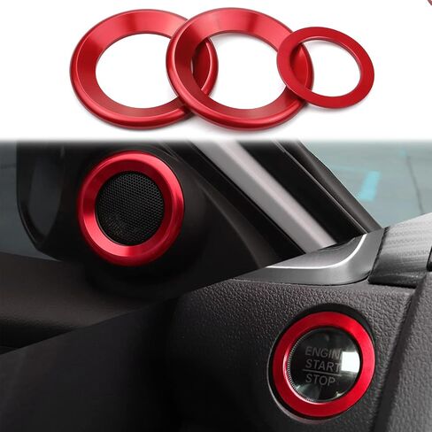 for Honda Civic Accessories Door Speaker Engine Start Button SYNC AUTO Knob Cover Center Control Sticker Compatible with Honda Civic 10th Gen 2016 2017 2018 2019 2020 2021 (Blue, 5PCS) in Saudi Arabia