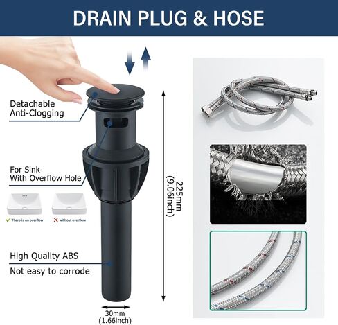 NeierThodore Waterfall Brass Bathroom Faucet Single-Handle One Hole Vanity Sink Faucet Vessel Faucet Basin Mixer Tap with Deck Plate,Matte Black in Saudi Arabia
