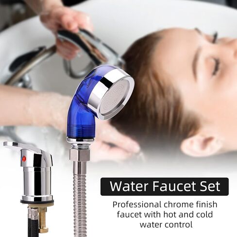 Shampoo Bowl Faucet, Salon Faucet for Barbershop Sink Shampoo Bed Chair Shower Replacement, Hot and Cold Mixer Shampoo Faucet (Blue) in Saudi Arabia