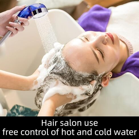 Shampoo Bowl Faucet, Salon Faucet for Barbershop Sink Shampoo Bed Chair Shower Replacement, Hot and Cold Mixer Shampoo Faucet (Blue) in Saudi Arabia
