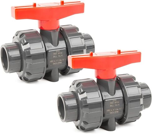 ChillWaves PVC Union Full Port Ball Valve，3/4"(DN20) True Union Ball Valve，ASTM EPDM O-ring，PTFE Seats，Suitable for Water Supply System，3/4" Slip Socket(2-PACK) in Kuwait