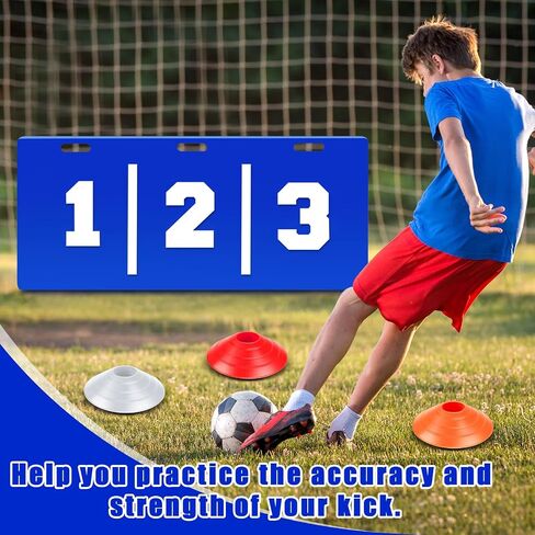 Deekin Soccer Rebounder Board Soccer Backboard 45" x 20" Foldable Football Wall Portable Soccer Trainer with Soccer Cones and Vinyl Stickers for Kids and Adults Passing and Shooting Practice in Saudi Arabia