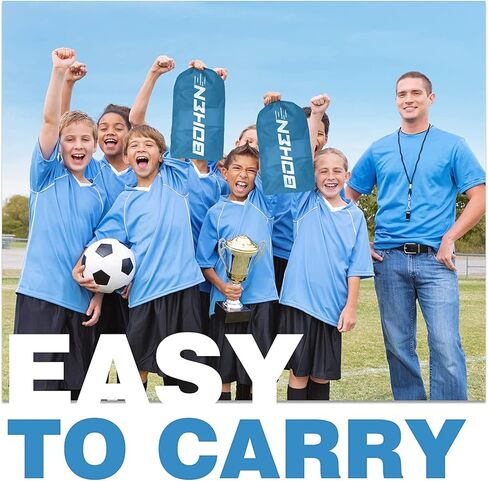 Portable Soccer Goals Set of 2-6x4FT Net with Carrying Bag & Target Gate for Easy Storage, Fun for Indoor Outdoor Backyard(6x4FT, 2 Pieces, Grey Blue) in Kuwait