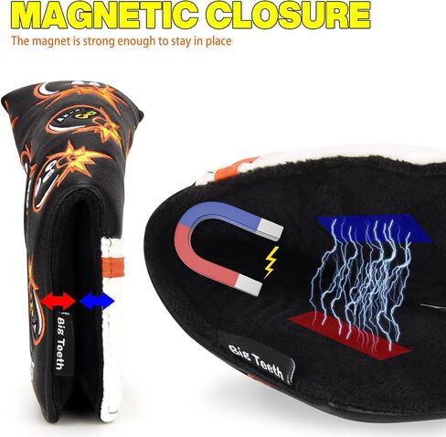 BIG TEETH Golf Blade Putter Cover Headcover Club Protector Magnetic Bar Closure for Scotty Cameron Taylormade Odyssey in Saudi Arabia