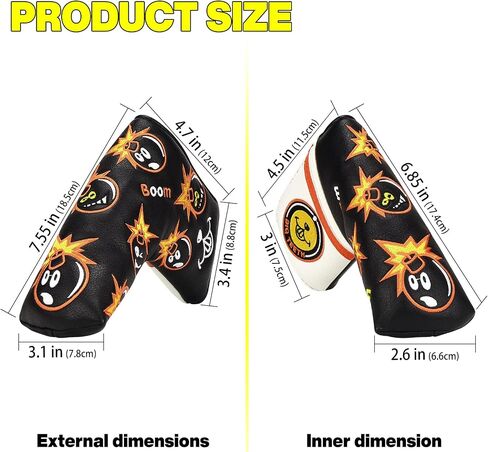 BIG TEETH Golf Blade Putter Cover Headcover Club Protector Magnetic Bar Closure for Scotty Cameron Taylormade Odyssey in Saudi Arabia