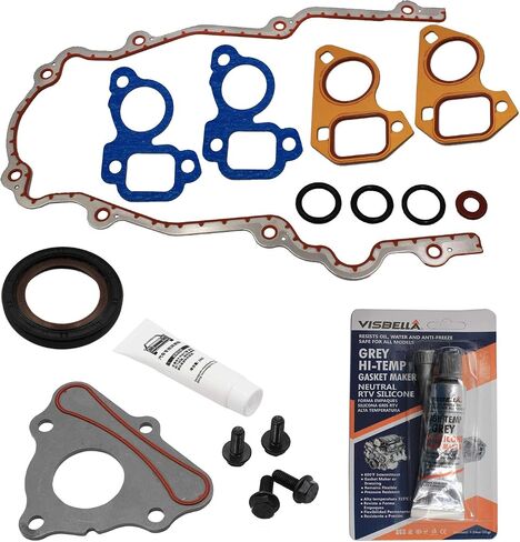 LS Camshaft Thrust Retainer Plate Gasket Seal Cam + Bolt Kit + Timing Cover Gasket+ Water Pump Gaskets + Crankshaft Seal Gen III IV V 4.8 5.3L 6.0L 6.2L LSX LS1 LT1 L83 L86 L87 L84 LT4 LQ4 LQ9 LS2 LS3 in Saudi Arabia