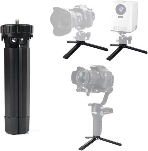 Aluminum Mini Tripod, Desktop Tabletop Tripod Stand for DSLR Cameras, Zhiyun Smooth, DJI Ronin SC/RS3 Mini,Osmo Mobile,MOZA Mini,Gimbal Handle Tripod (Level Adjustable) in Saudi Arabia