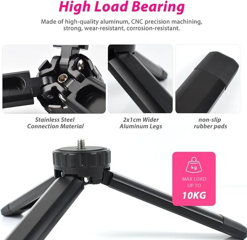 Aluminum Mini Tripod, Desktop Tabletop Tripod Stand for DSLR Cameras, Zhiyun Smooth, DJI Ronin SC/RS3 Mini,Osmo Mobile,MOZA Mini,Gimbal Handle Tripod (Level Adjustable) in Saudi Arabia