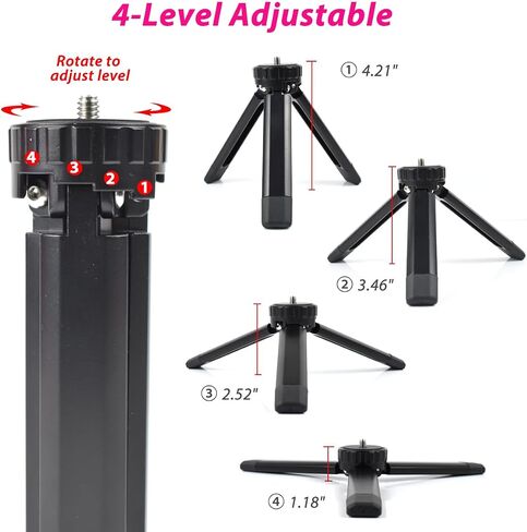 Aluminum Mini Tripod, Desktop Tabletop Tripod Stand for DSLR Cameras, Zhiyun Smooth, DJI Ronin SC/RS3 Mini,Osmo Mobile,MOZA Mini,Gimbal Handle Tripod (Level Adjustable) in Saudi Arabia