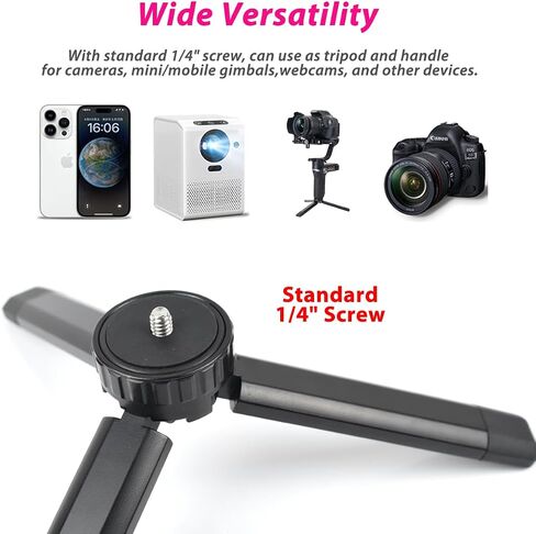 Aluminum Mini Tripod, Desktop Tabletop Tripod Stand for DSLR Cameras, Zhiyun Smooth, DJI Ronin SC/RS3 Mini,Osmo Mobile,MOZA Mini,Gimbal Handle Tripod (Level Adjustable) in Saudi Arabia