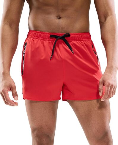 MIER Men's 3 Inch Inseam Running Shorts with Brief Liner Dry Fit Gym Athletic Workout Exercise Shorts with Zipper Pocket in Kuwait