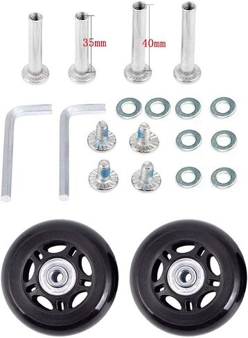 2 Sets 80mm Luggage Suitcase Wheels Replacement, Inline Outdoor Skate Replacement Wheels,Rubber Swivel Caster Wheels Repair Kits in Saudi Arabia
