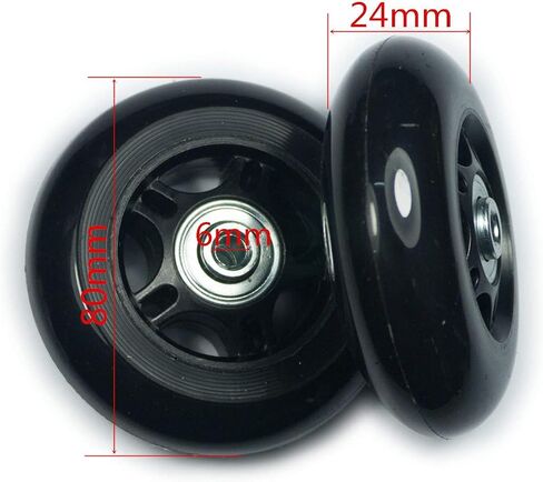 2 Sets 80mm Luggage Suitcase Wheels Replacement, Inline Outdoor Skate Replacement Wheels,Rubber Swivel Caster Wheels Repair Kits in Saudi Arabia