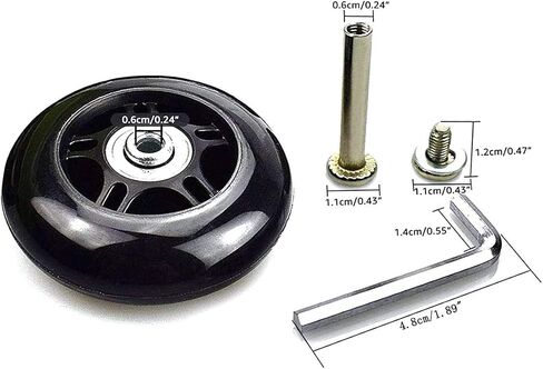 2 Sets 80mm Luggage Suitcase Wheels Replacement, Inline Outdoor Skate Replacement Wheels,Rubber Swivel Caster Wheels Repair Kits in Saudi Arabia