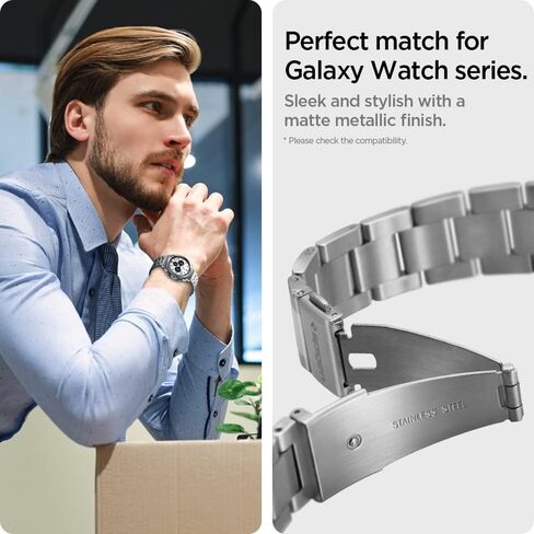 Spigen Modern Fit Designed For Samsung Galaxy Watch 6/5/4 44/40mm, Classic 6 47/43mm, 5 Pro 45mm, 4 Classic 46/42mm, 3 41mm, Active 1&2 Band in Saudi Arabia