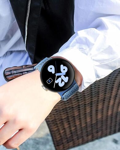 BlackPro 2 حزمة من أشرطة النايلون المتوافقة مع ساعة Google Pixel Watch/Pixel Watch 2 باند للنساء والرجال، حزام بديل رياضي بحلقة فردية قابلة للتعديل مع موصل مطور لساعة Google Pixel Watch in Kuwait