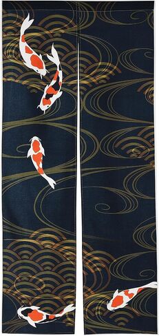next.design Noren Japanese Style Doorway Curtain with a Picture of Nishiki Carp Nishikigoi Printed on it (pattern1) in Saudi Arabia