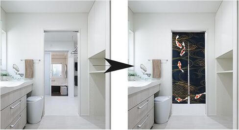 next.design Noren Japanese Style Doorway Curtain with a Picture of Nishiki Carp Nishikigoi Printed on it (pattern1) in Saudi Arabia
