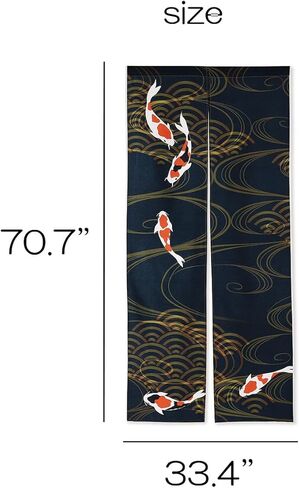 next.design Noren Japanese Style Doorway Curtain with a Picture of Nishiki Carp Nishikigoi Printed on it (pattern1) in Saudi Arabia