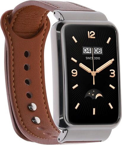 kwmobile Real Leather Watch Strap Compatible with Xiaomi Mi Band 7 Pro - Fitness Tracker Replacement Sports Wristband with Clasp in Saudi Arabia