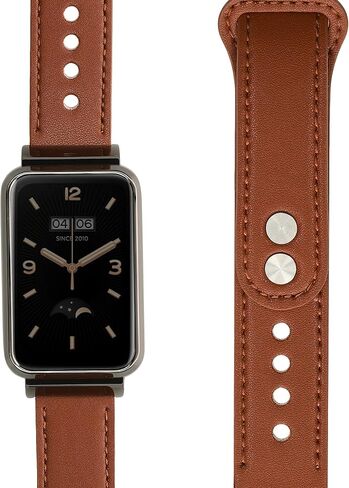 kwmobile Real Leather Watch Strap Compatible with Xiaomi Mi Band 7 Pro - Fitness Tracker Replacement Sports Wristband with Clasp in Saudi Arabia