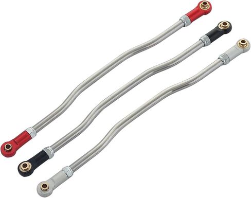 1/10 Steering Links 2Pcs Metal Adjustable Steering Linkage Servo Link Pull Rod for 1/10 RC Crawler Axial Capra 1.9 Unlimited Trail Buggy RTR Upgrades Accessories (1/10 Capra Steering Links Black) in Saudi Arabia