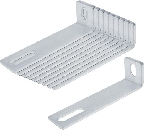 10 Pcs Heavy Duty L Angle Brackets, 5-3/4x1-3/8 in., Slotted Corner Brace, Thickness 4mm, Fit for 7/16" Bolt in Saudi Arabia