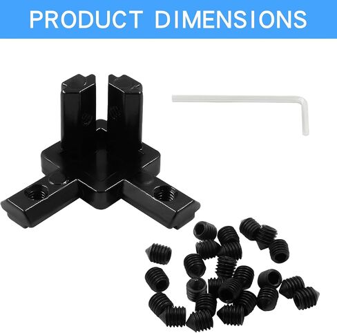 24Pcs 2020 Series T Slot L-Shape Interior Corner Joint Bracket & Aluminum Extrusion Connectors 3-Way End Corner Bracket Connector Set for with Screws and Wrench in Saudi Arabia