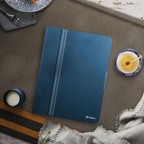 حافظة KingBlanc لجهاز iPad Air (الجيل الثالث) 10.5 بوصة 2019 / iPad Pro 10.5 بوصة 2017 مع حامل أقلام Apple، غطاء ذكي من الجلد النباتي، النوم/الاستيقاظ التلقائي، قابل للطي متعدد الزوايا، أزرق in Kuwait