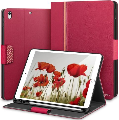 حافظة KingBlanc لجهاز iPad Air (الجيل الثالث) 10.5 بوصة 2019 / iPad Pro 10.5 بوصة 2017 مع حامل أقلام Apple، غطاء ذكي من الجلد النباتي، النوم/الاستيقاظ التلقائي، قابل للطي متعدد الزوايا، أزرق in Kuwait
