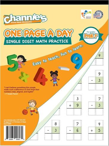 Channie’s All-In-One Visual Handwriting & Math Workbook Set for Pre-Kindergarten - 1st Grade Elementary School Students (5 Pack) in Kuwait