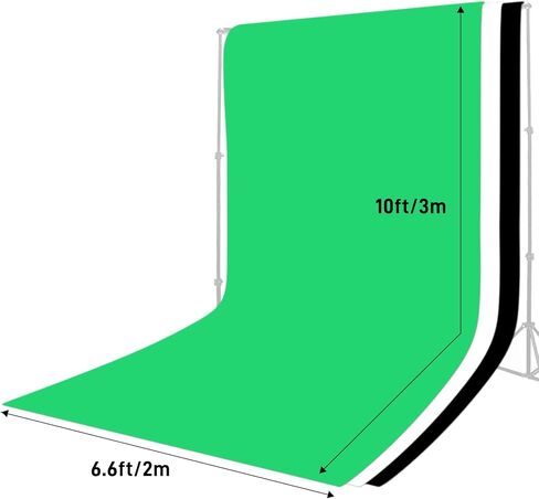 GVM 6.6X10FT Green Screen Backdrop for Photography, Chromakey Green Backdrop Fabric Greenscreen Background for Video Recording Live Streaming Portrait Video Conference Studio Interview in Saudi Arabia