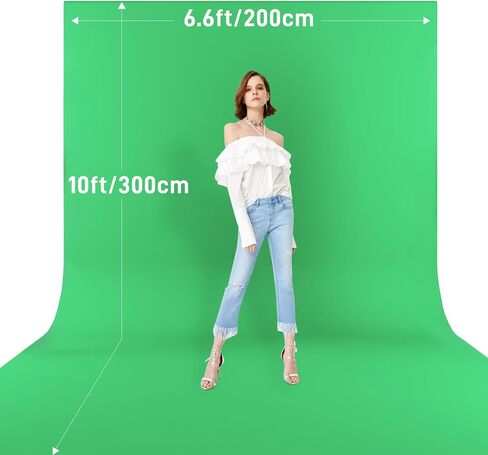 GVM 6.6X10FT Green Screen Backdrop for Photography, Chromakey Green Backdrop Fabric Greenscreen Background for Video Recording Live Streaming Portrait Video Conference Studio Interview in Saudi Arabia