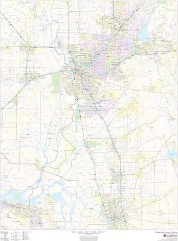 Sacramento County, California - 36" x 48" Laminated Wall Map in Saudi Arabia