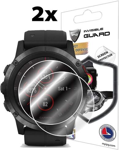 IPG لـ Garmin Fenix ​​5X Plus (51MM) (2X) واقي شاشة للساعة الذكية غير مرئي فائق الدقة ومضاد للخدش - ناعم/شفاء ذاتي/خالي من الفقاعات in Saudi Arabia