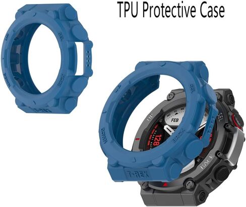 Not a defect Watch Screen Protector (3+1Pack) Compatible for Amazfit T-Rex 2, Tempered Glass Film Anti-Scratch High Definition Full blue in Saudi Arabia