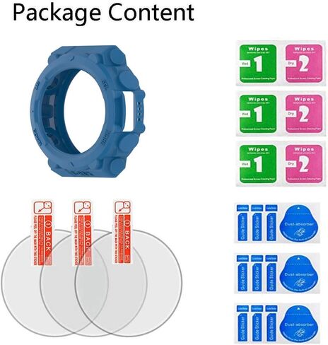 Not a defect Watch Screen Protector (3+1Pack) Compatible for Amazfit T-Rex 2, Tempered Glass Film Anti-Scratch High Definition Full blue in Saudi Arabia