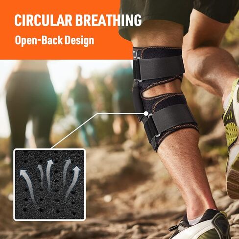 Hinged Knee Brace for Knee Pain with Side Stabilizers Knee Braces for Women Men Adjustable Knee Pad for Meniscus Tear Plus Size Compression Patella Gel Pads Knee Support for ACL, MCL in Saudi Arabia