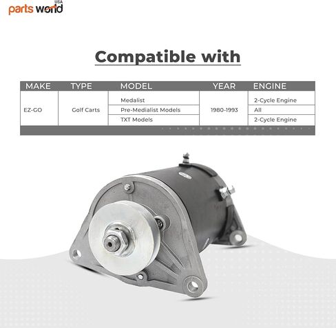 مولد تشغيل 12 فولت متوافق مع عربات الجولف EZ-GO لنادي السيارات (1980-1993) GSB107-01، GSB107-01A، GSB107-04A، 420-44005، 15421، 113144، 1012316، 1018337-01، 30083-69A، 16511 -G1 ،92-25-1000،420-44005 in Kuwait