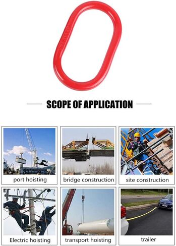 حلقة رفع 4.7T لرفع الوصلة الرئيسية للتزوير، وصلة رئيسية مستطيلة، حلقة رفع سلسلة شديدة التحمل 3/4 بوصة، 10000 رطل، درجة 80 بدون لحام in Kuwait
