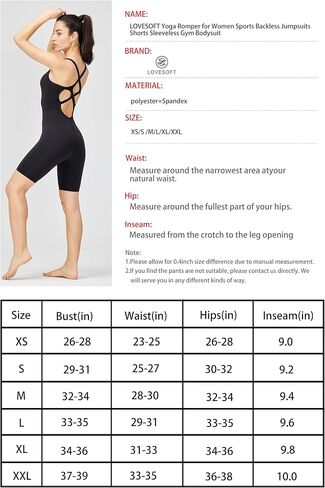 LOVESOFT Yoga Romper for Women Sports Backless Jumpsuits Shorts Sleeveless Gym Bodysuit in Kuwait