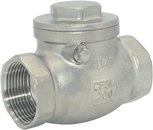 الفولاذ المقاوم للصدأ SS316 NPT 1-1/4 "صمام فحص التأرجح WOG 200 PSI PN16 CF8M... in Kuwait