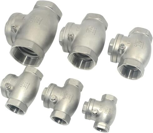 الفولاذ المقاوم للصدأ SS316 NPT 1-1/4 "صمام فحص التأرجح WOG 200 PSI PN16 CF8M... in Kuwait