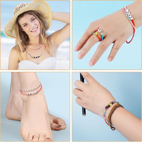 35000Pcs Glass Seed Beads, 2mm 48 Colors 12/0 Beads for Jewelry Making Kit, Small Glass Bead Craft Set 200Pcs Alphabet Beads and 60Pcs Smiley Beads for Bracelets Earrings Ring Necklaces Making in Saudi Arabia