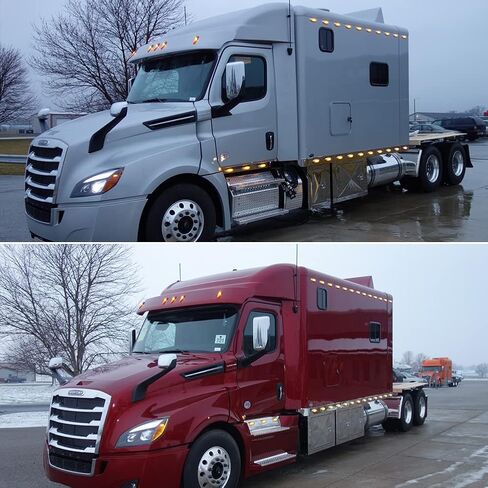 لـ 2008 2009 2010 2011 2012 2013 2014 2015 2016 2017 2018 2019 Freightliner Cascadia نصف شاحنات أمامية مرتفعة الكابينة سقف الجري العلوي أضواء التخليص استبدال العنبر 5 قطعة Led in Saudi Arabia
