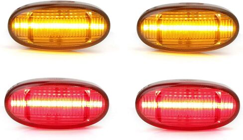 iJDMTOY Smoked Lens Amber/Red Full LED Trunk Bed Marker Lights Set Compatible With 2011-up Ford F250-F550 Super Duty Truck Double Wheel Side Fenders, Powered by Total 48 LED in Saudi Arabia