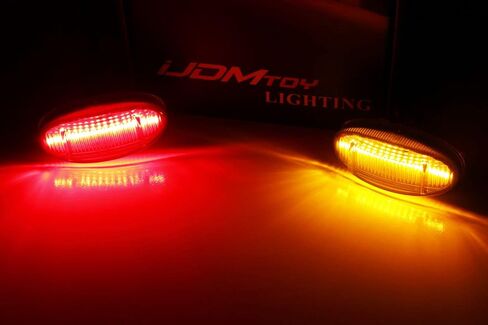 iJDMTOY Smoked Lens Amber/Red Full LED Trunk Bed Marker Lights Set Compatible With 2011-up Ford F250-F550 Super Duty Truck Double Wheel Side Fenders, Powered by Total 48 LED in Saudi Arabia
