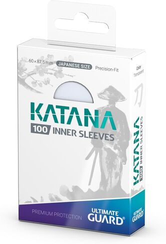 أكمام بطاقات داخلية Ultimate Guard Katana، 100 أكمام TCG مقاس ياباني، 64 × 89 مم، شفافة، أكمام البطولة، خالية من PVC والأحماض، أكمام مزدوجة مثالية in Saudi Arabia