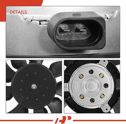 مجموعة مروحة تبريد رادياتير المحرك A-Premium متوافقة مع موديلات Audi - A4 2007-2016، A4 allroad 2013-2016، A4 Quattro 2009-2016، Q5 2009-2017، A5 2010-2015، A5 Quattro 2008-2017، S4، S5، طول الطريق in Saudi Arabia